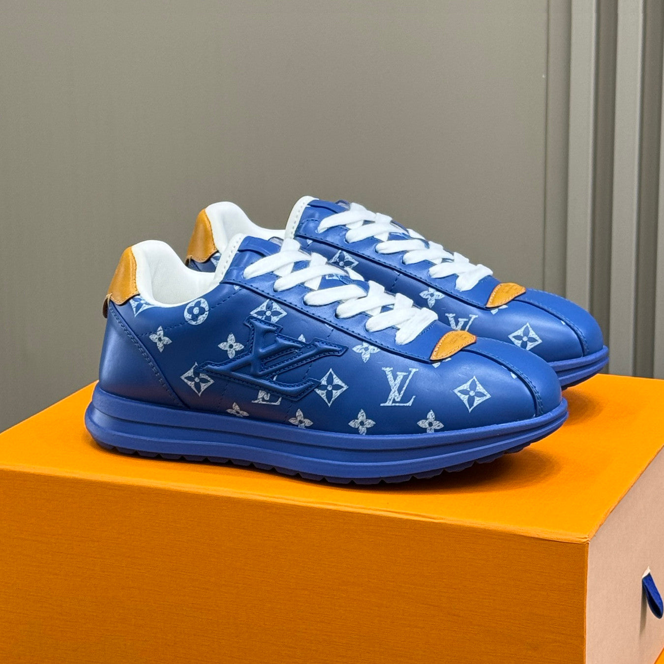 Louis Vuitton LV Buttersoft Men's and Women's Solid Color Leather Embroidered Logo Low-Top Lace-Up Sneakers Shoes #77347