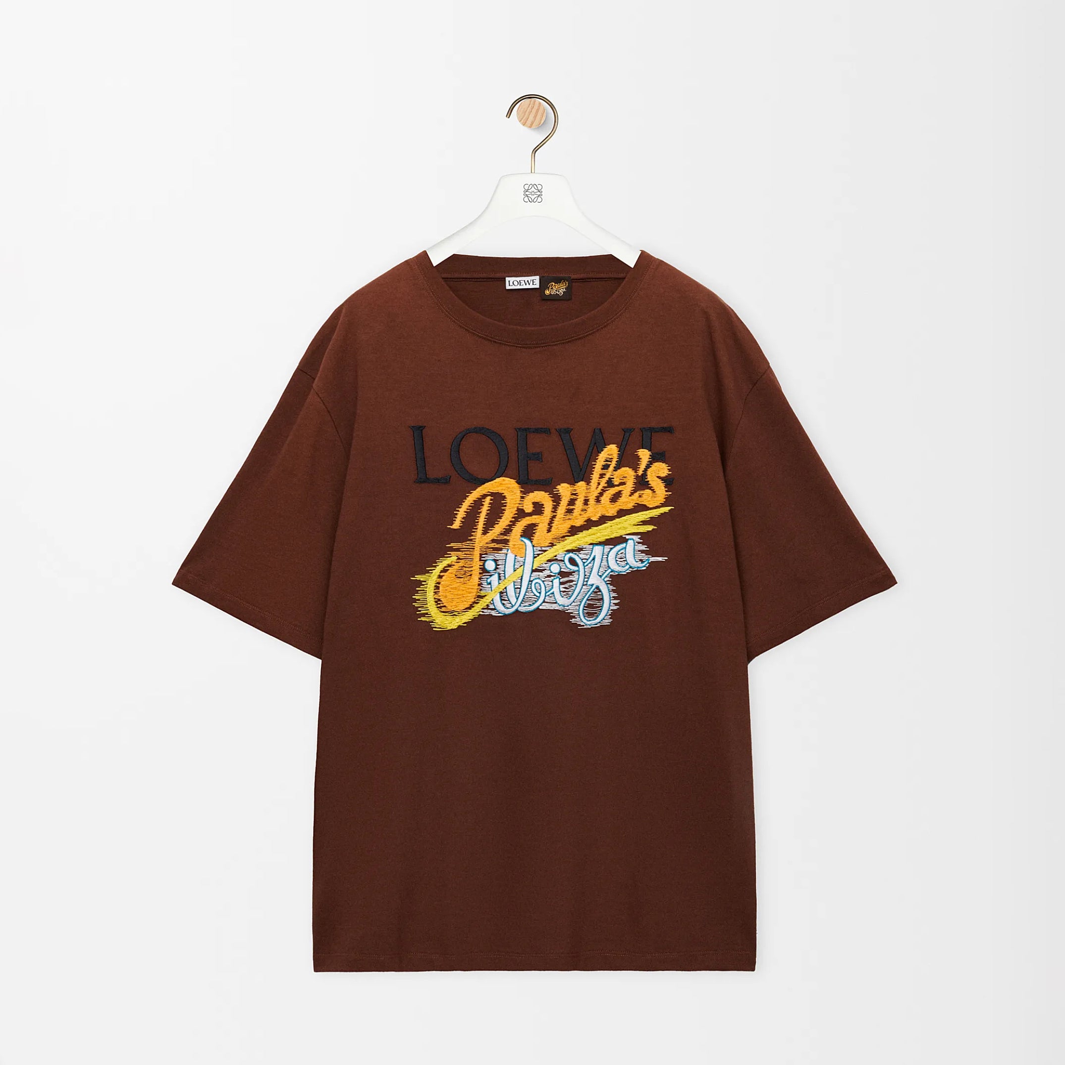 Loewe Men's Summer Embroidered Letter Print Solid Colour Cotton Round Neck Short Sleeve T-Shirt #76791