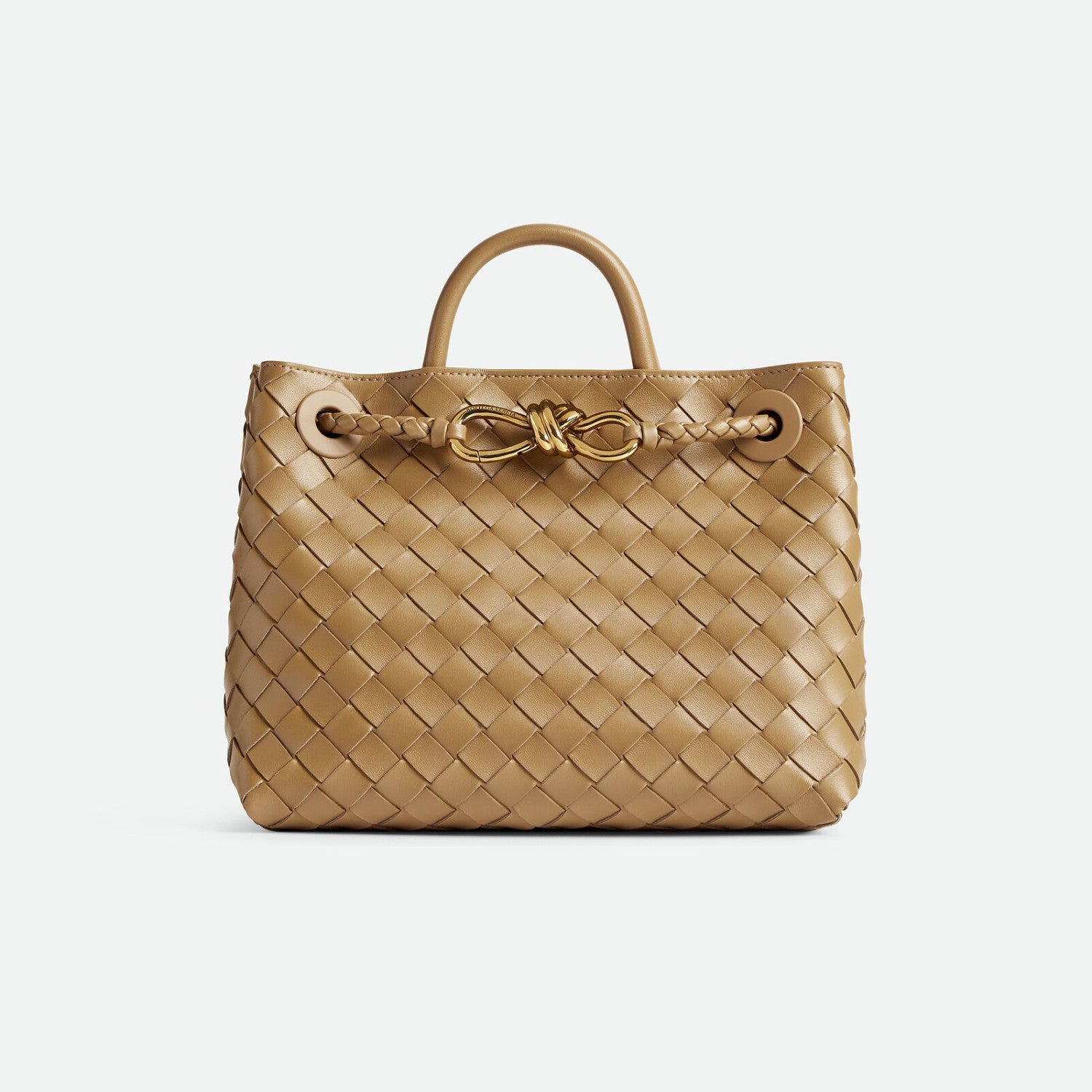 Bottega Veneta Andiamo Women's Fashion Classic Solid-Color Knitted Magnetic Snap Closure Leather Small Shoulder Bag Tote Bag Bags 766014VCPP12273 #79111