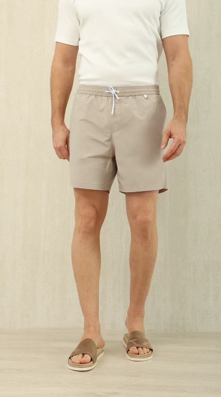 Loro Piana Men's Summer Letter Solid Color Mid Waist Tie Straight Bay Swim Shorts Ngvp #9959