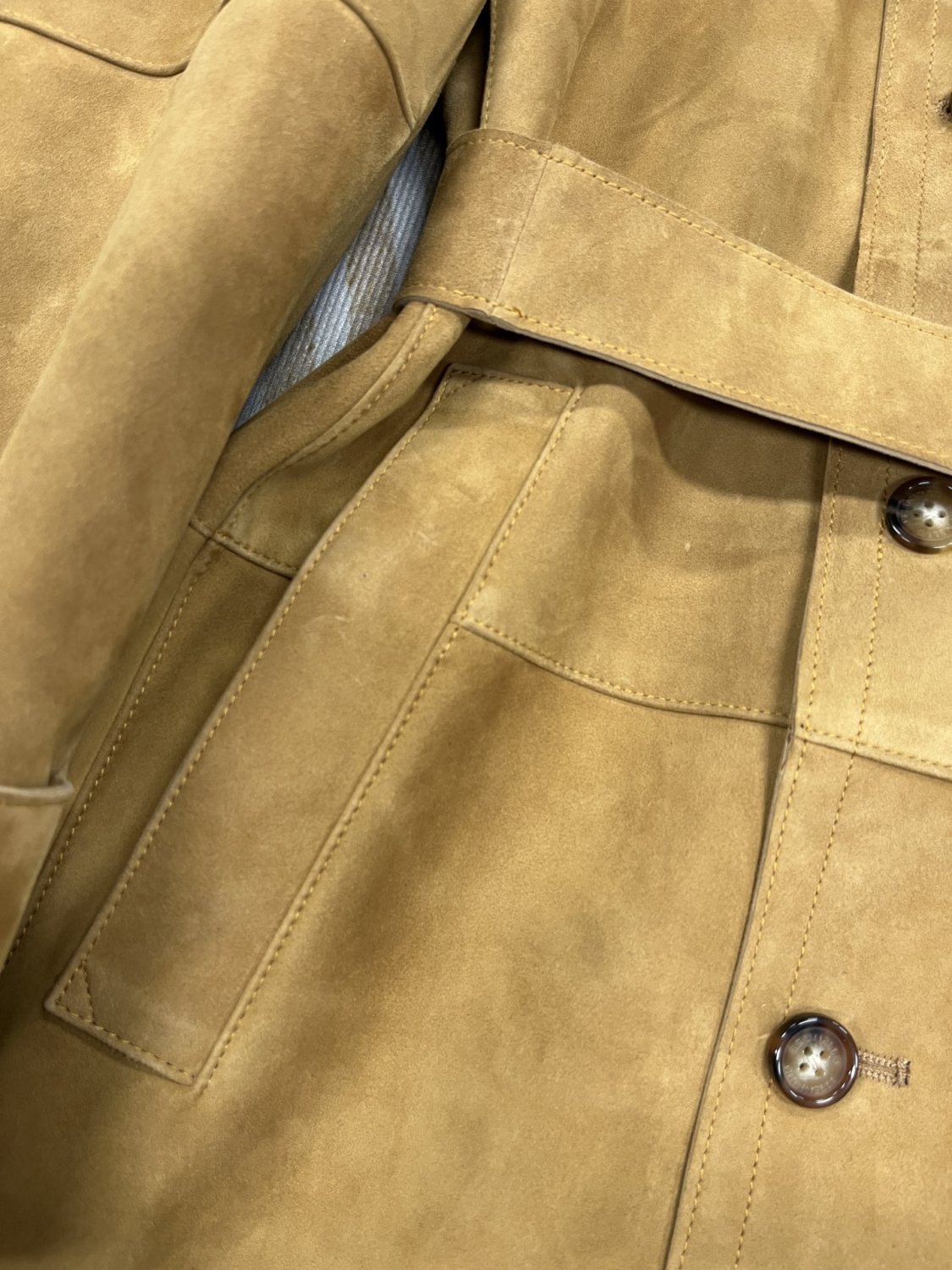 Brunello Cucinelli Men's Women's Autumn And Winter Leather Trench Coat Casual Solid Color Lapel Belt Jacket Ngvp #9777
