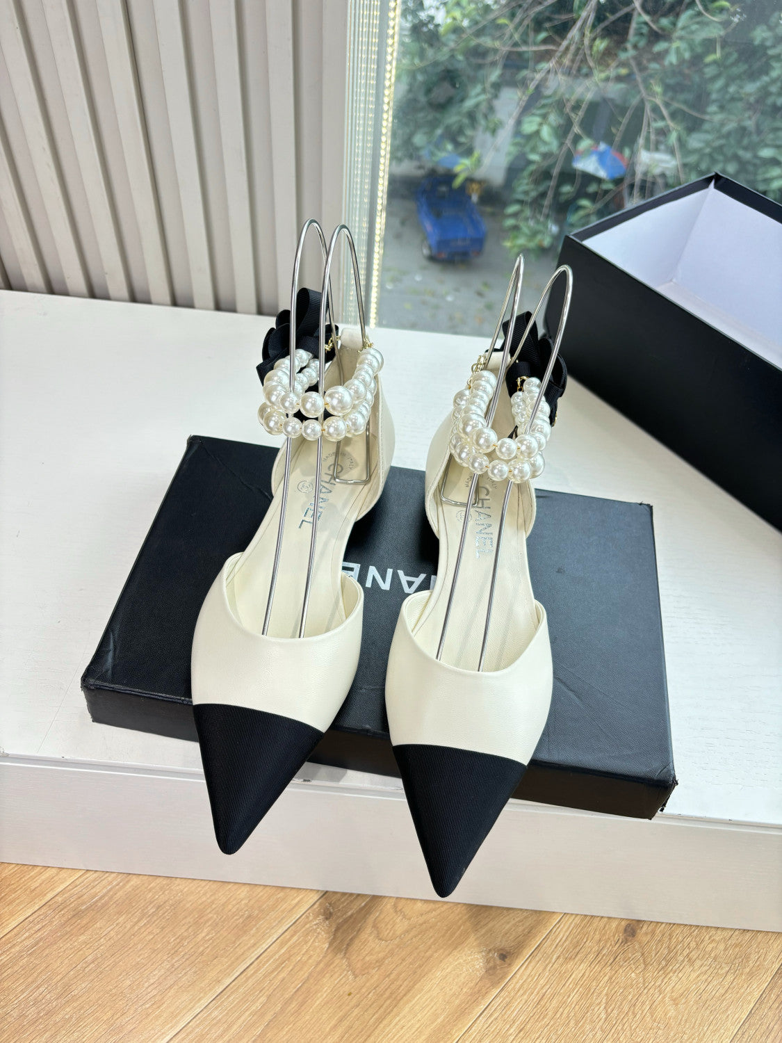 Chanel 25S Braided Mary Jane Toe Pearl Sandals #334482