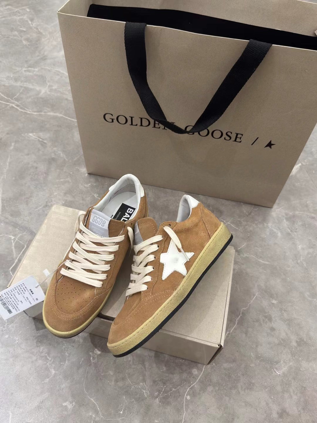 Golden Goose Men's Spring/fall Fashion Casual Round Toe Lace Up Flat Low Top Logo Embellished Casual Shoes For Everyday Wear Shoes #79395