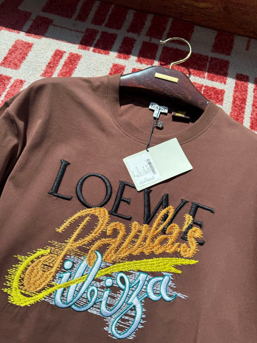 Loewe Men's Summer Embroidered Letter Print Solid Colour Cotton Round Neck Short Sleeve T-Shirt #76791