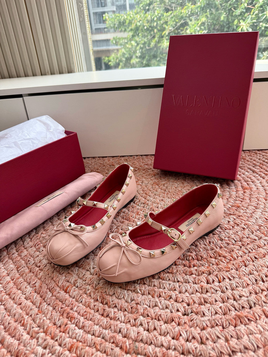 Valentino Mary-jane Rockstud Ballerina In Nappa 05mm for Woman #385077