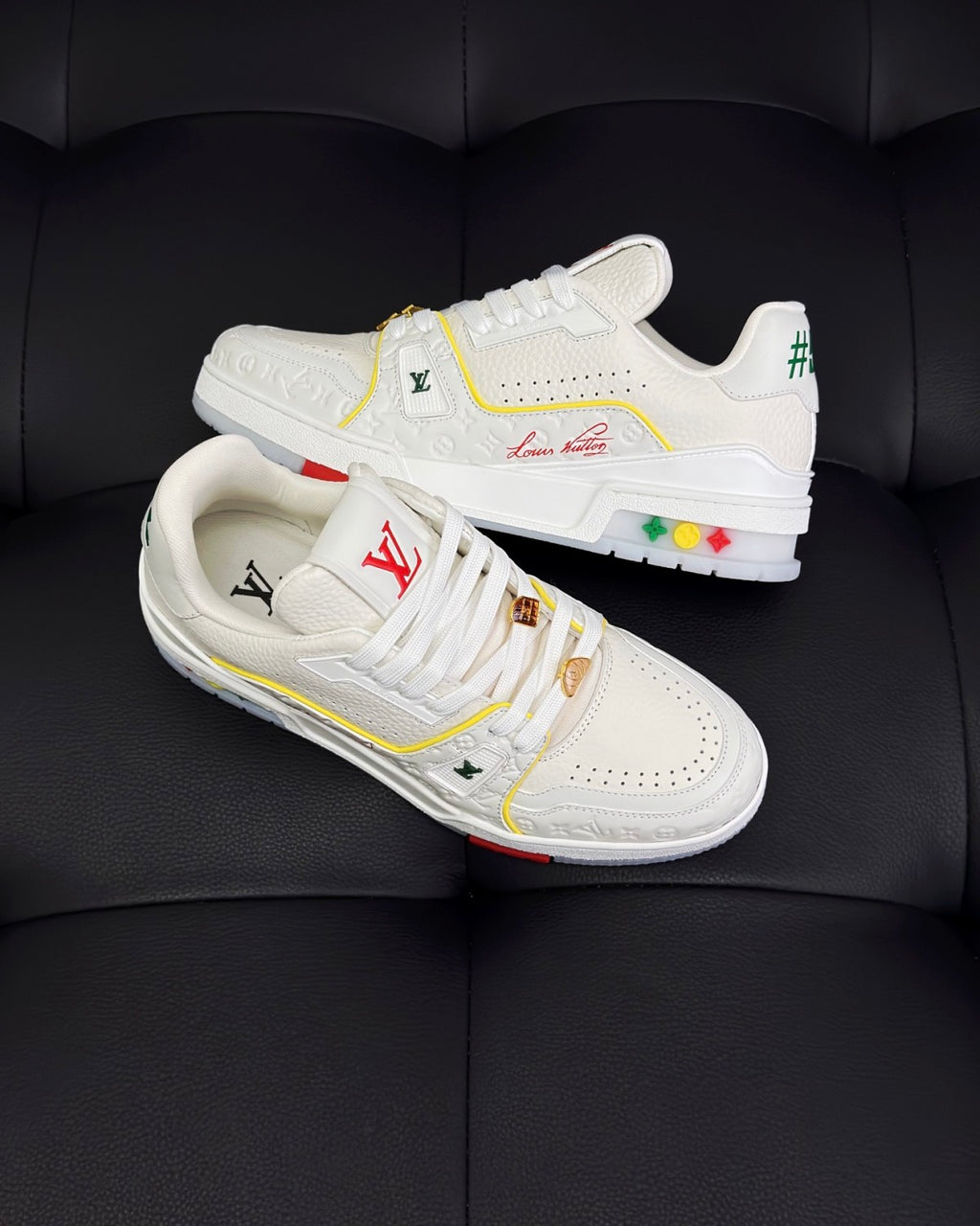 Louis Vuitton Men's And Women's Spring/summer Fashion Casual Round Toe Flat Lace Up Leather Low Top Casual Shoes #78352