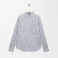 Loewe Men's Spring/Autumn Striped Wavy Texture Embroidered Solid Color Cotton Blend Solid Color Long Sleeve Shirt #81463