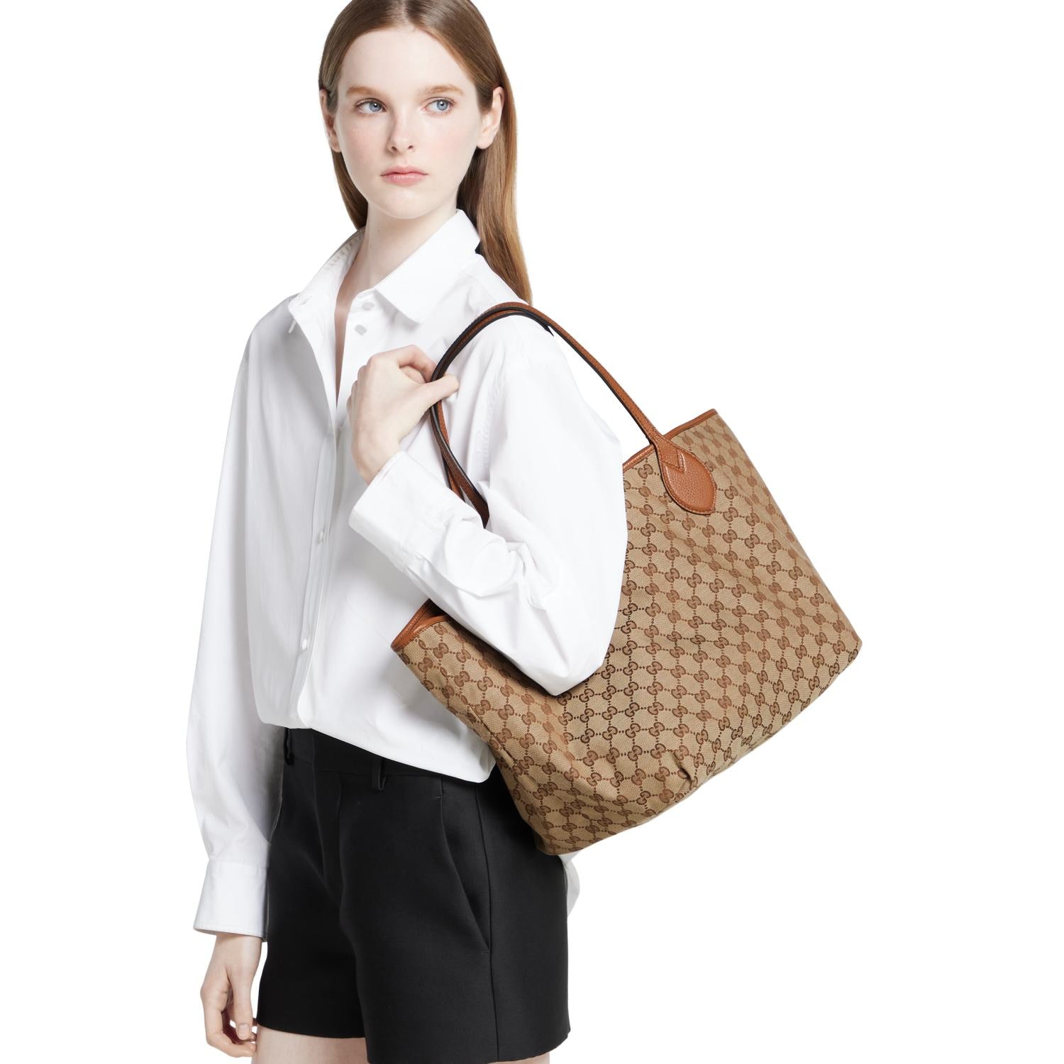 Gucci Women's Totissima Large Reversible Tote Bag in Brown Leather #333292