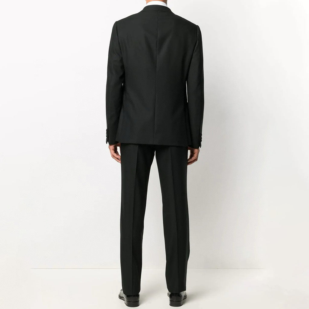 Ermenegildo Zegna  Men's Spring And Fall Black Silk Satin Wool Suit Two-piece High-end Pants High Luxury Suit Jacket Ngvp #7681