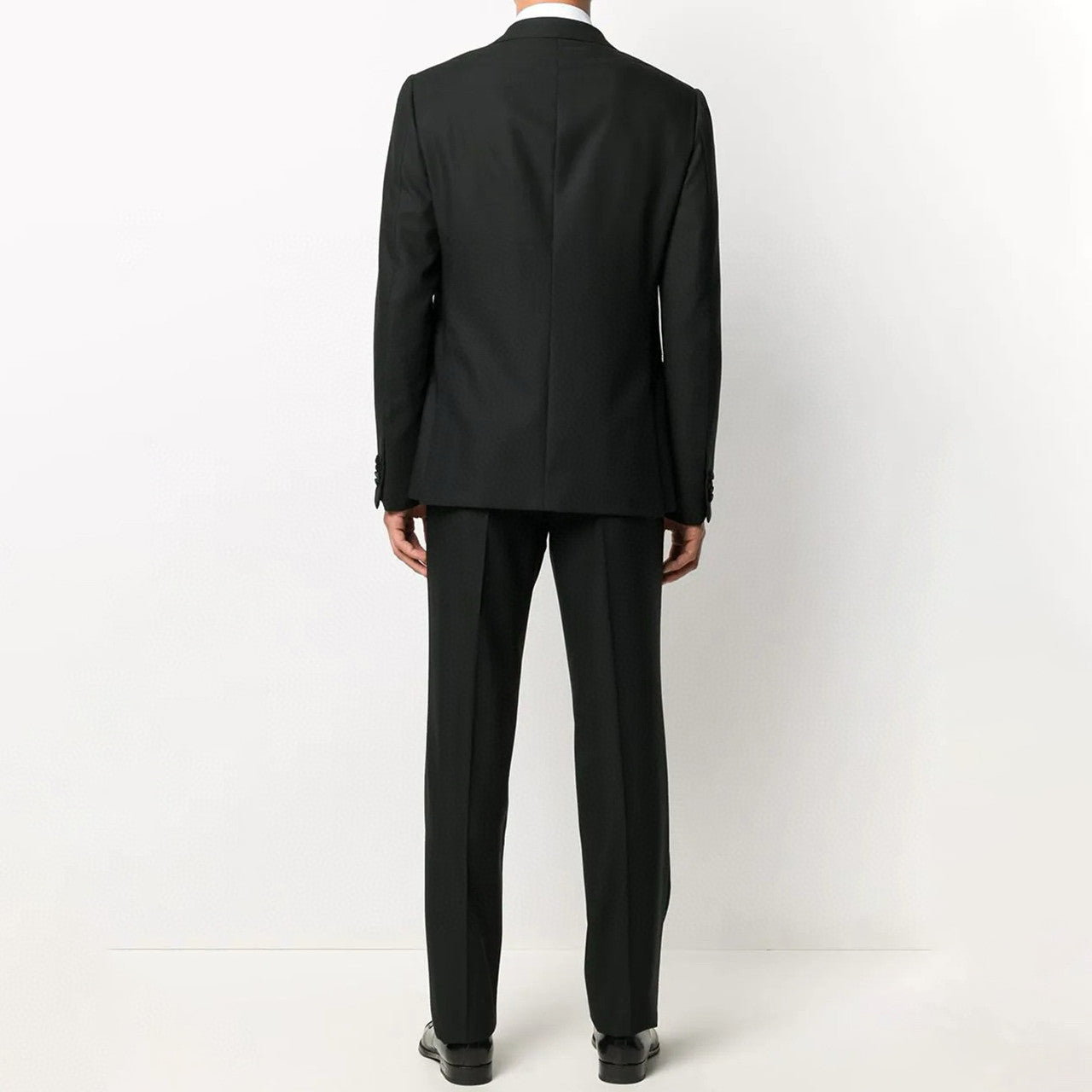Ermenegildo Zegna  Men's Spring And Fall Black Silk Satin Wool Suit Two-piece High-end Pants High Luxury Suit Jacket Ngvp #7681