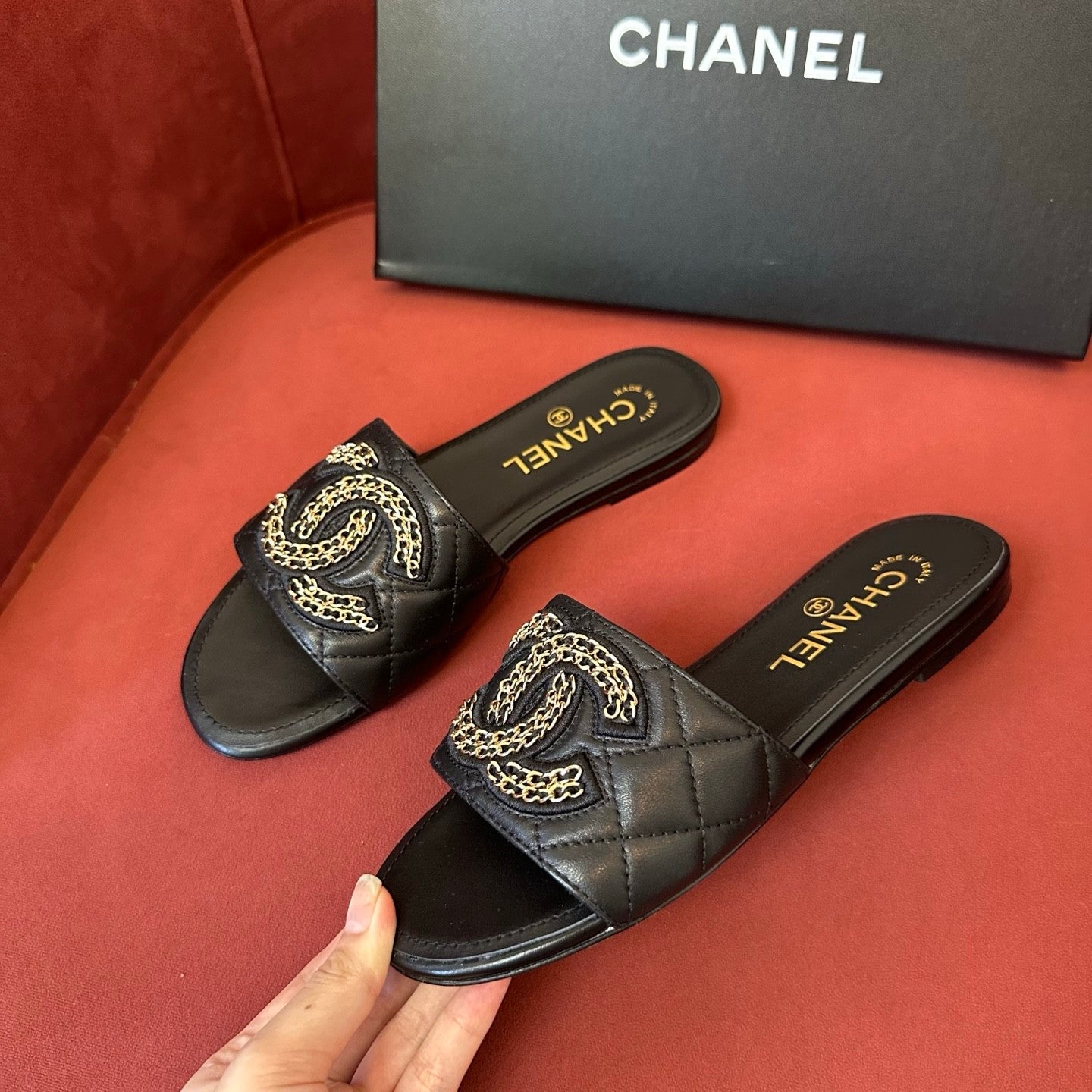 Chanel Women's Spring Summer Leather Logo Slippers Solid Color Woven Shoes Fashion Casual Trend Elegant Sandals #81417