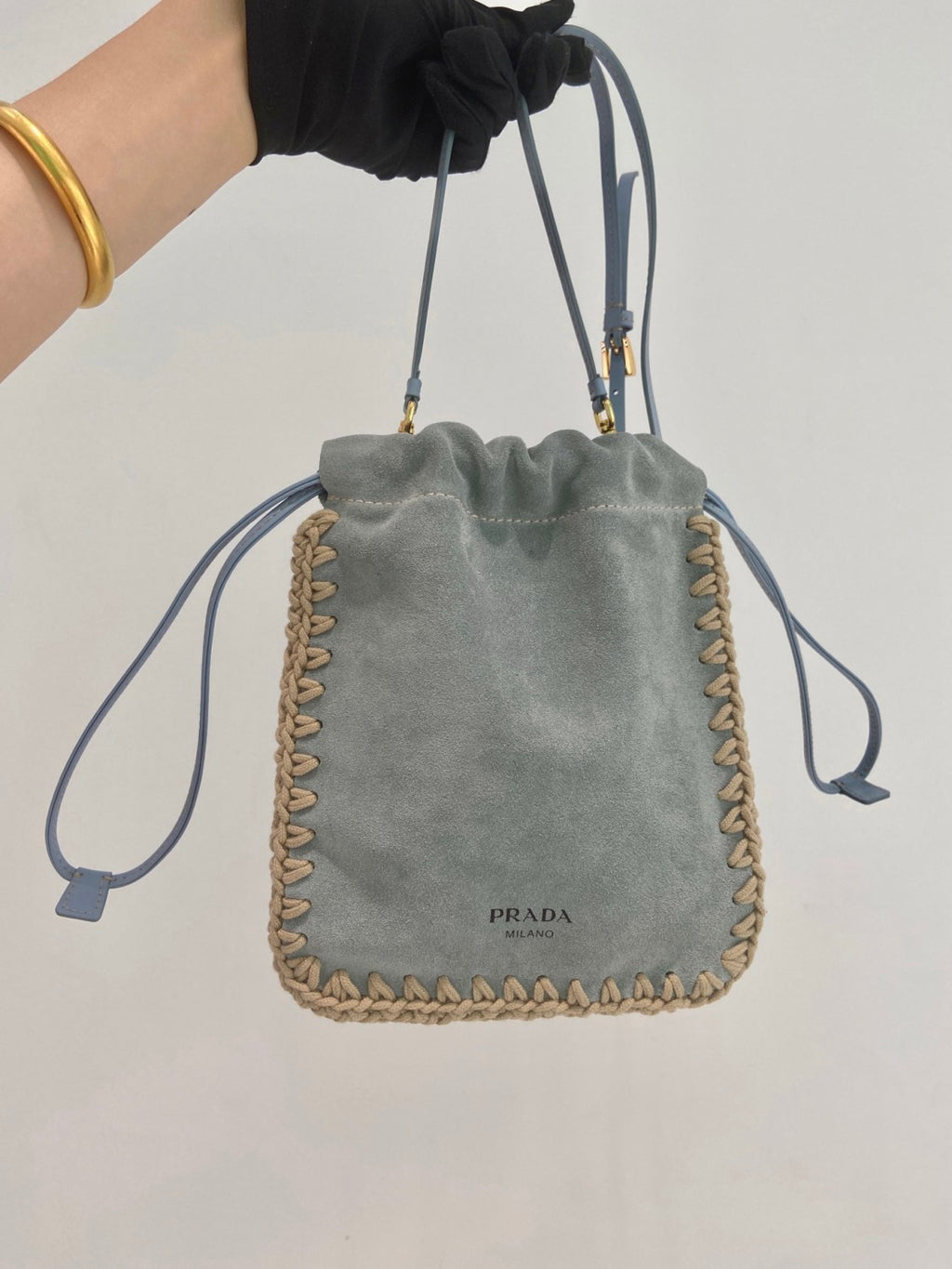 Prada Agave Suede Smartphone Case Men's And Women's Fashionable Small Bag Storage Pouches Crossbody Bags And Woven Bags 1ZT092_2FP1_F0384 #84418A