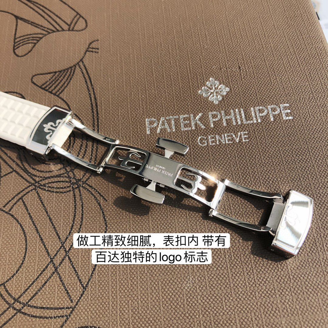 Patek Philippe Mechanical Watches With Diamonds On Silicone Straps Watch #96352