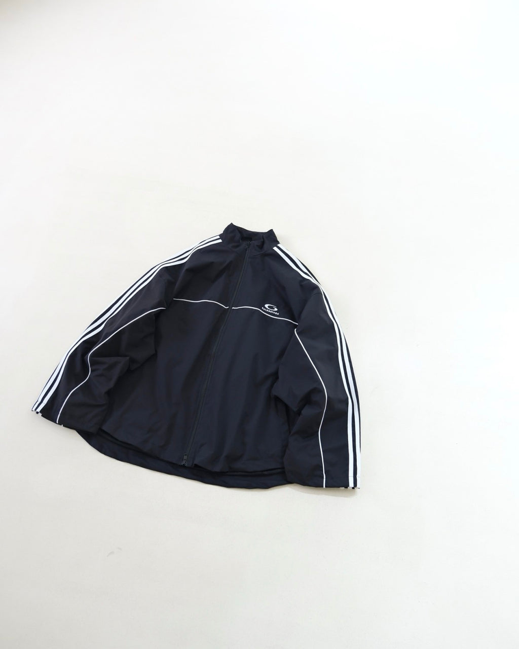 Balenciaga Men's And Women's Spring/Fall Fashion Casual Solid Color Striped Zipper Stand Up Collar Sports Embroidered Long Sleeve Loose Jacket #78257
