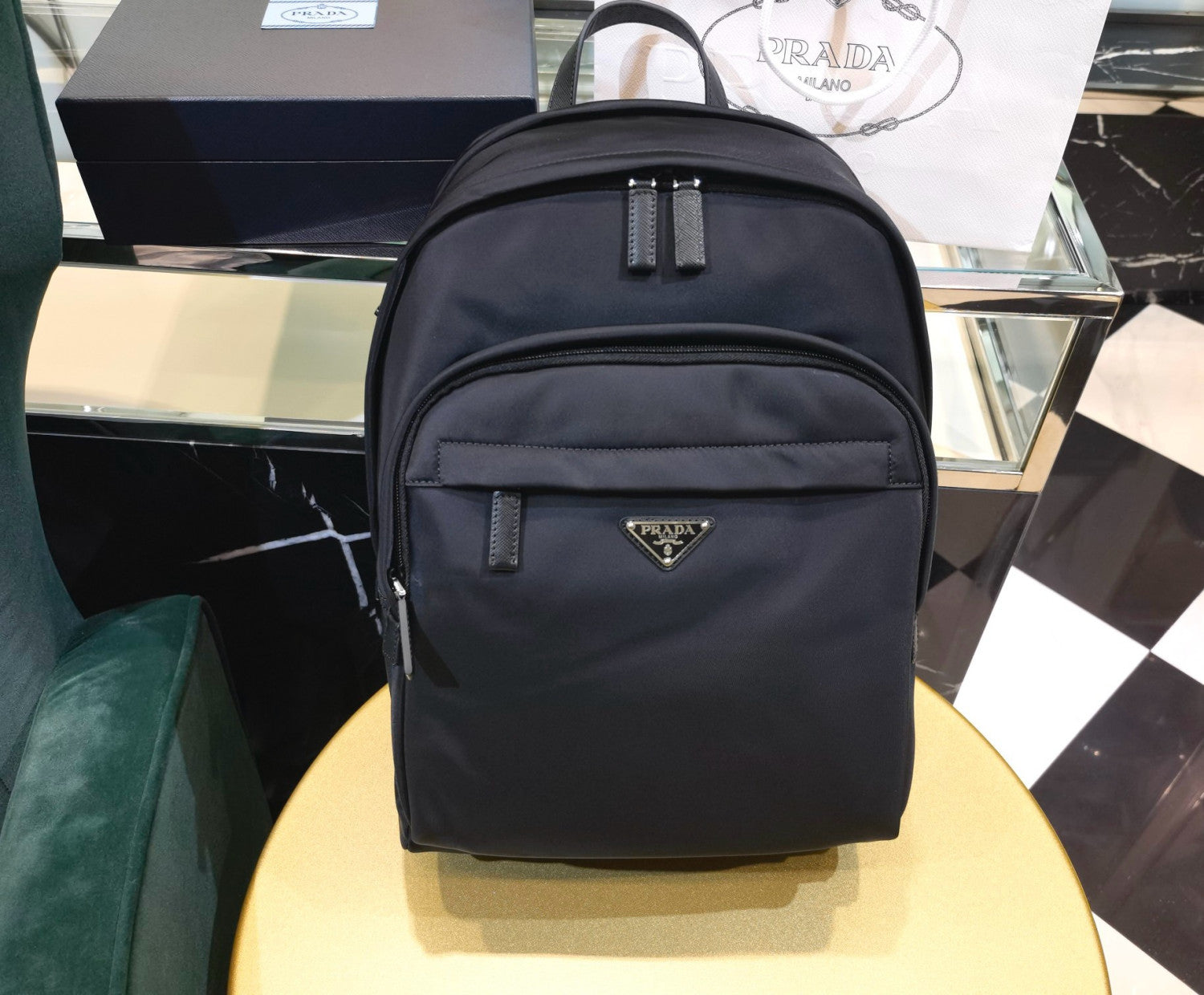 Prada Re-nylon Saffiano Leather Backpack #335785