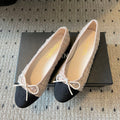 Chanel Women's Spring Summer Solid Colour Tweed Round Toe Ballet Sandal Shoes #76699