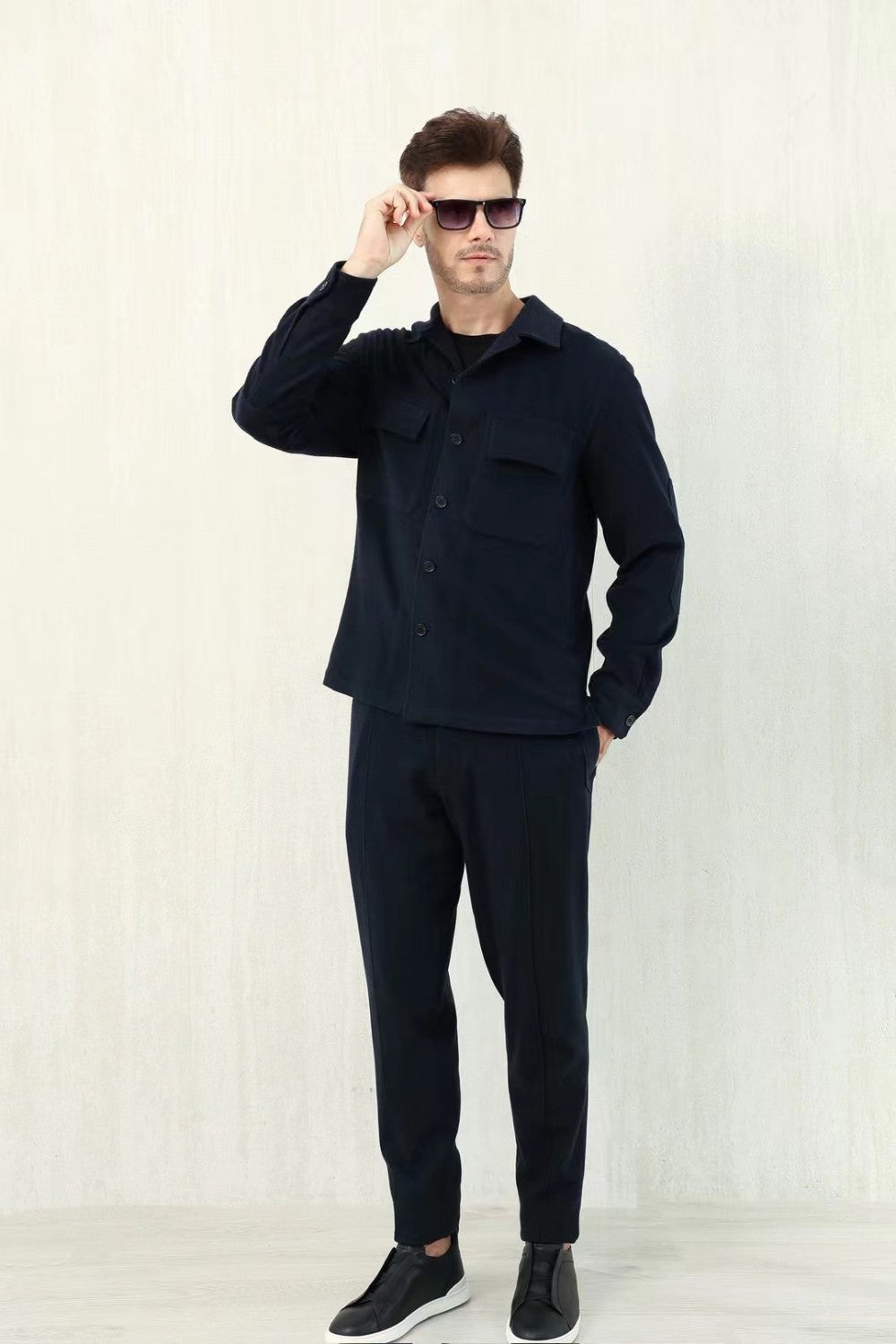 Ermenegildo Zegna Men's Fall/Winter Wool Blend Solid Color Mid-Rise Casual Straight-Leg Drawstring Sweatpants Ngvp #2517