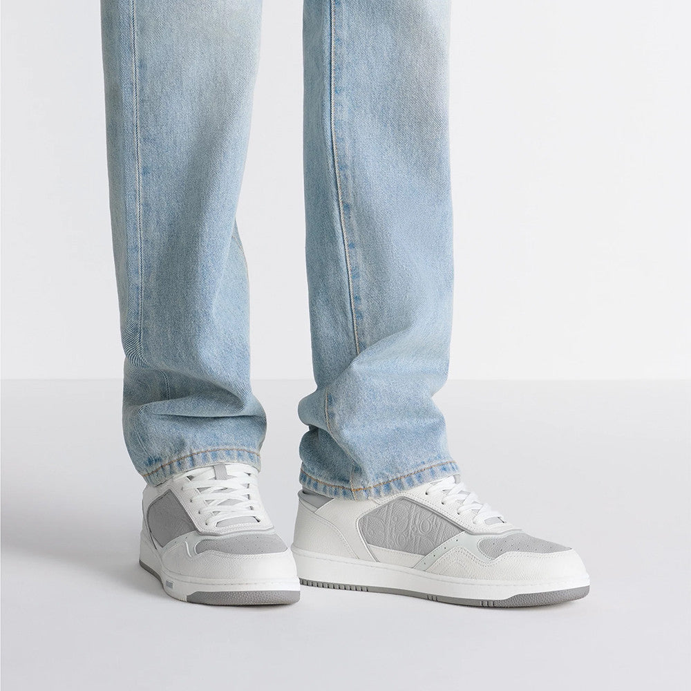 DIOR Leather B27 Uptown Low-Top Sneaker Grained Calfskin with Dior Gray Dior Gravity #335542