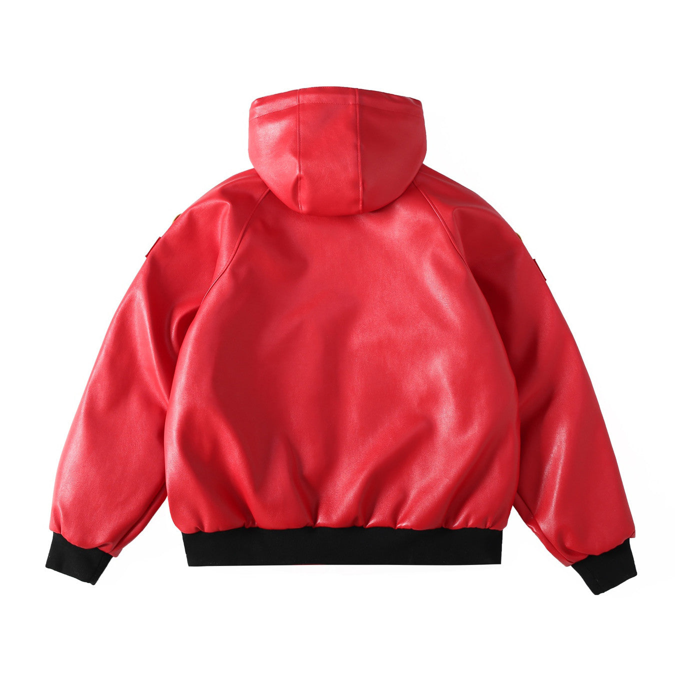 Supreme x Vanson Leathers Men's and Women's Spring and Fall Sleeve Logo Embroidered Patch Zipper Closure Hooded Leather Jacket #75186