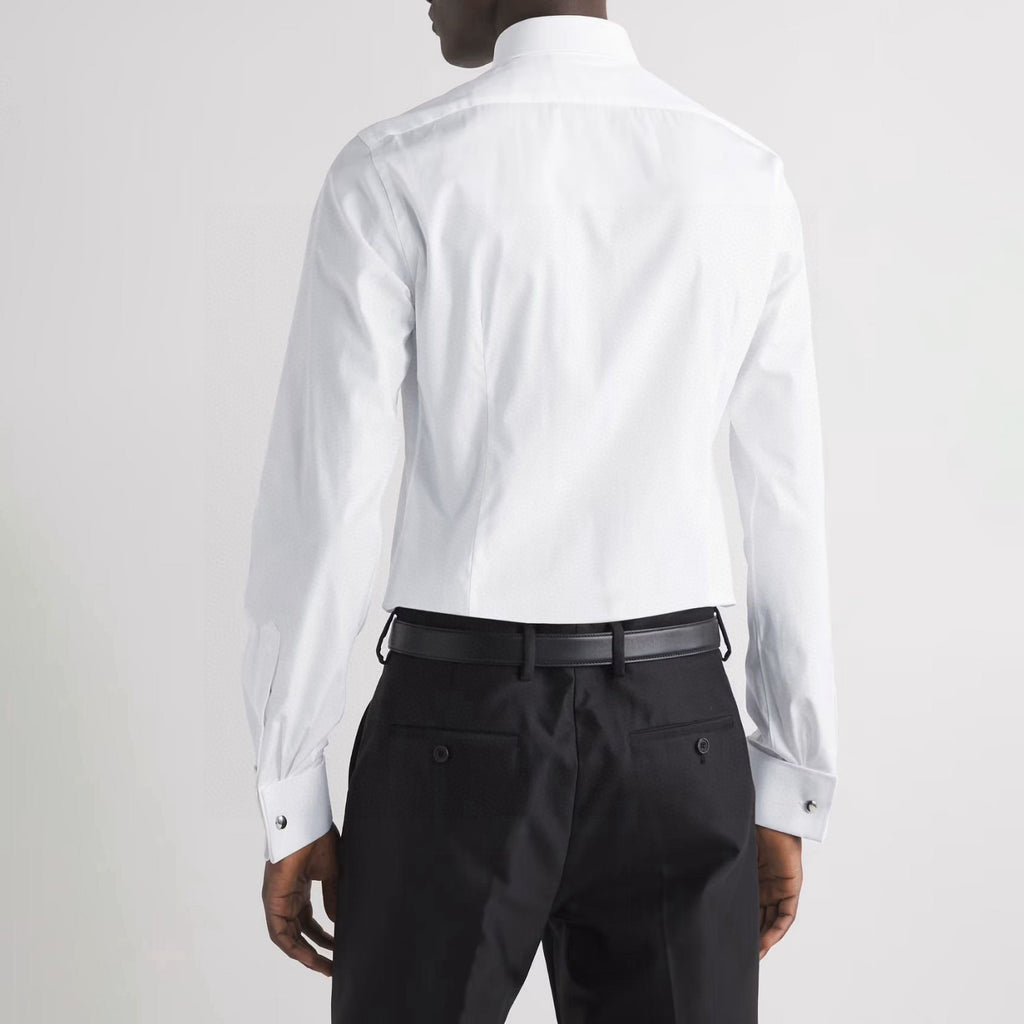 Tom Ford Men's Fashion Classic Notched Lapel Single-Breasted Premium Business Suit French Cuffs Dress Shirt #78943
