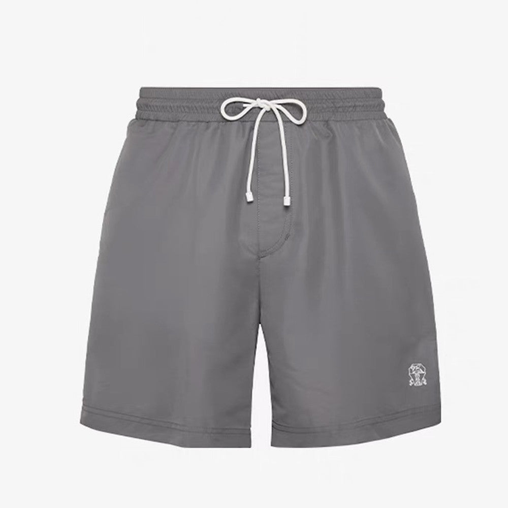 Brunello Cucinelli Men's Spring/Summer Fashion Solid Color Lace Up Casual Fit Swim Shorts Ngvp #8335