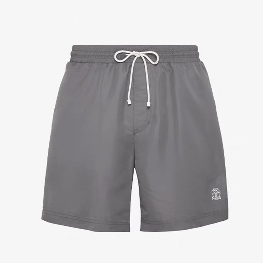 Brunello Cucinelli Men's Spring/Summer Fashion Solid Color Lace Up Casual Fit Swim Shorts Ngvp #8335