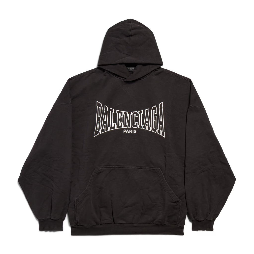 Balenciaga Men's Spring and Autumn Solid Color Letter Printed Cotton Hooded Sweatshirt #74221