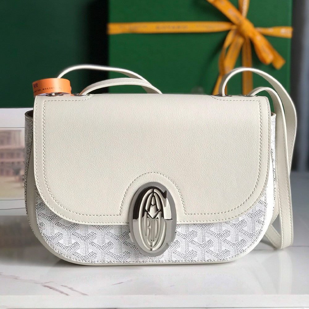 Goyard 233 Classic Edition Fashionable Modern Canvas And Calfskin Crossbody Bag With Metal Logo Buckle Bag Bags #196800