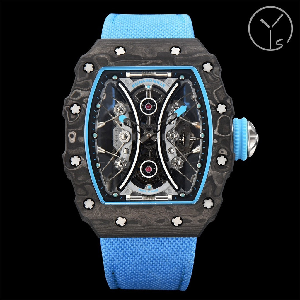 Richard Mille Men's Fabric Strap Anti-Glare Sapphire Glass Manual Mechanical Movement Watch #98592