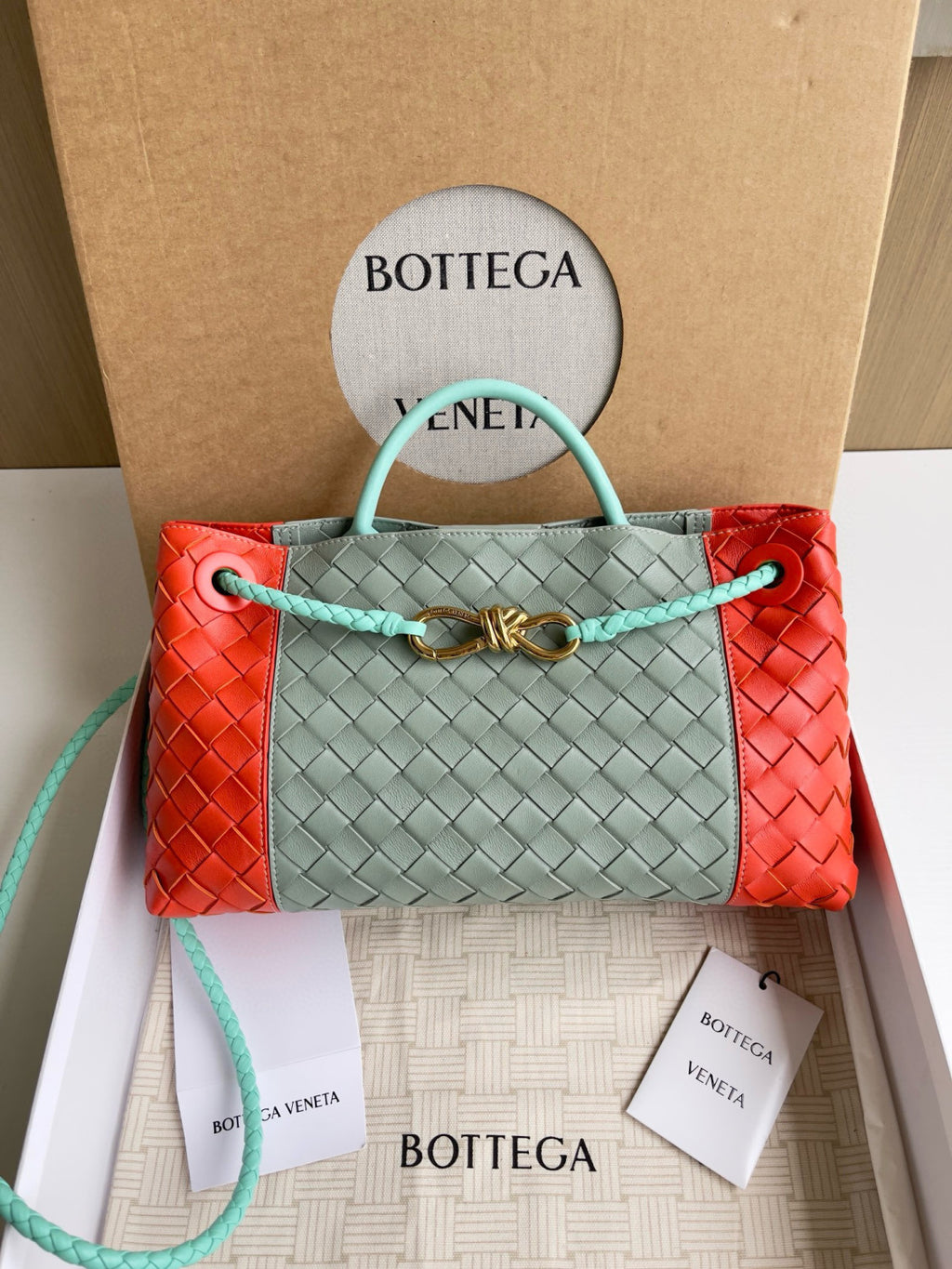 Bottega Veneta East-West Andiamo Chain Top-Handle Bag #329590