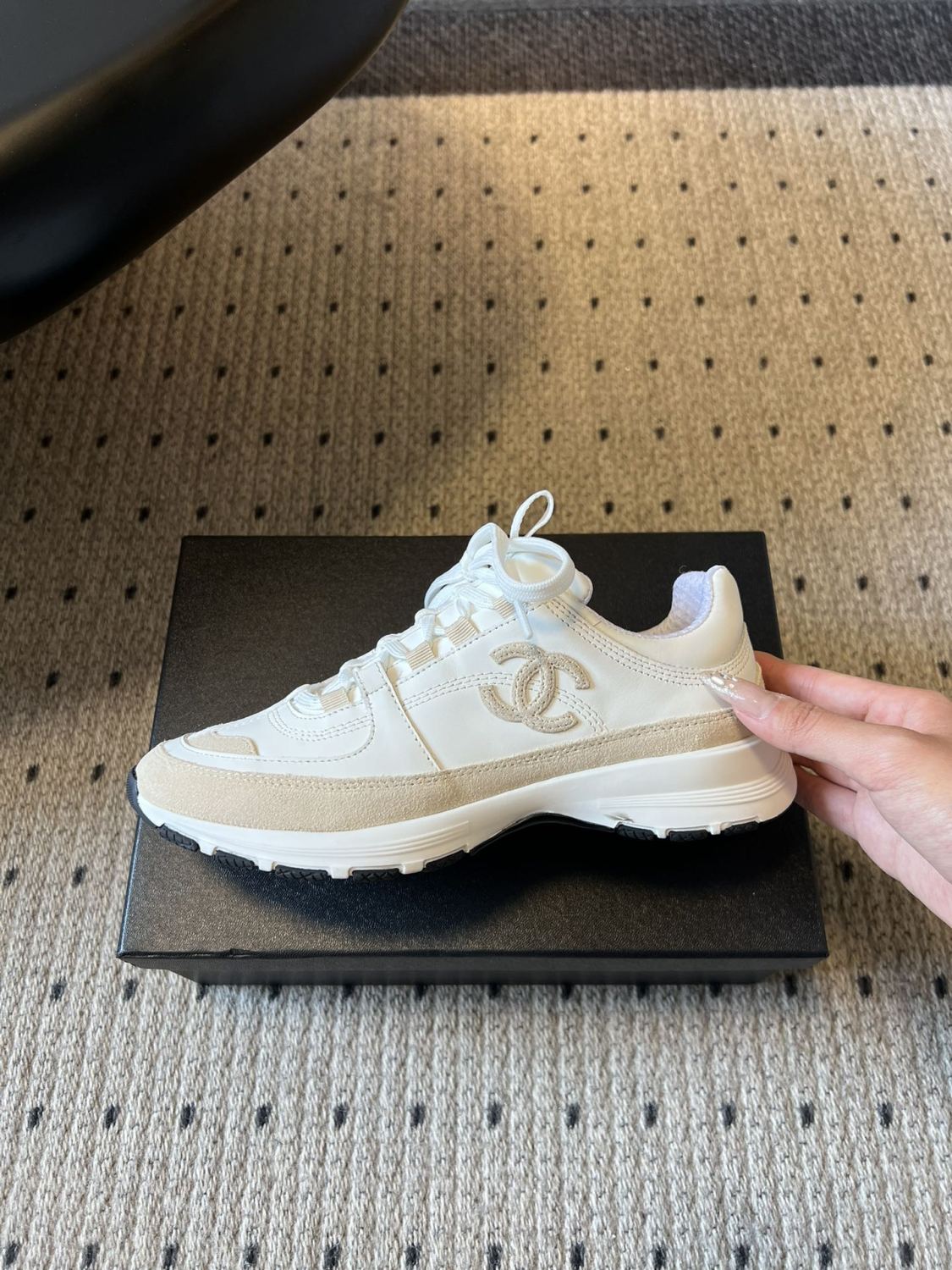 Chanel Calfskin and Suede Calfskin Sneakers #377374