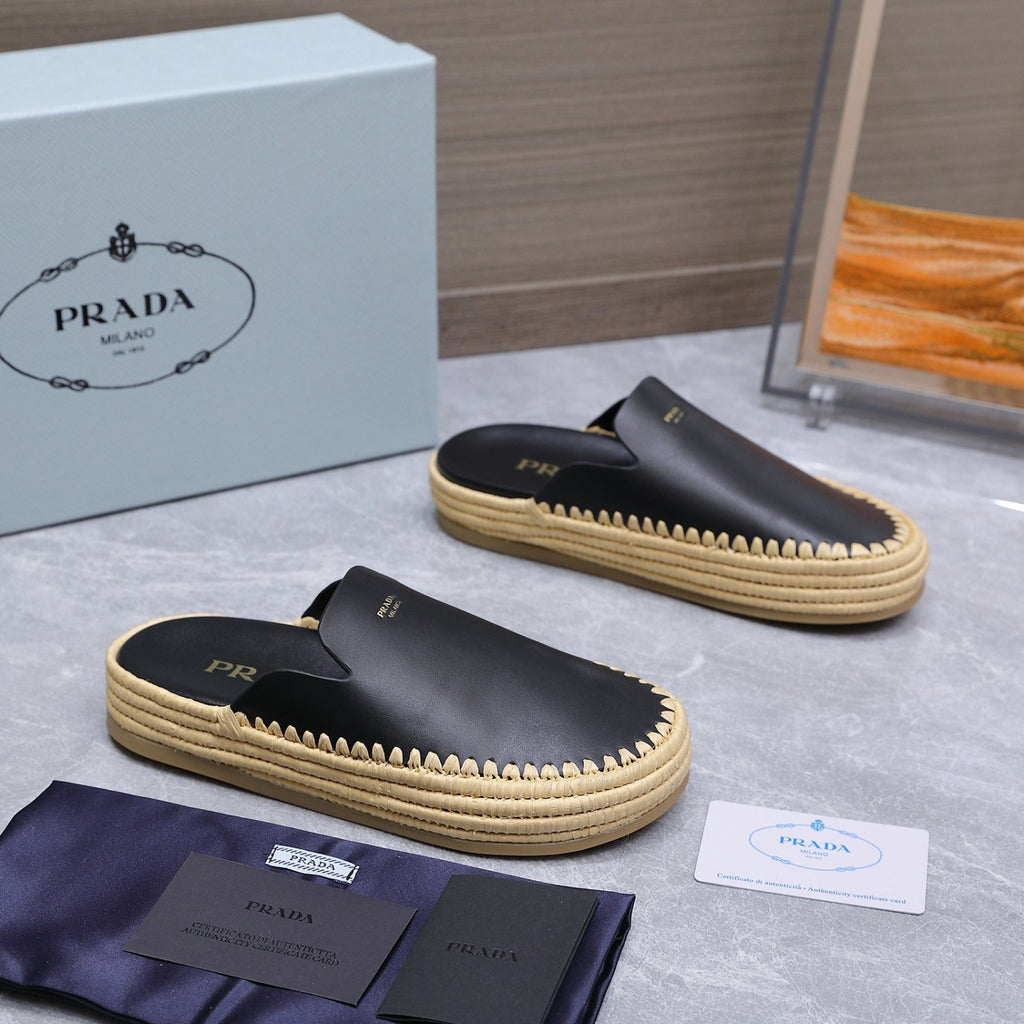 Prada Leather Mules #380309