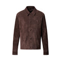 LOUIS VUITTON Monogram Embroidered Suede Overshirt #376523