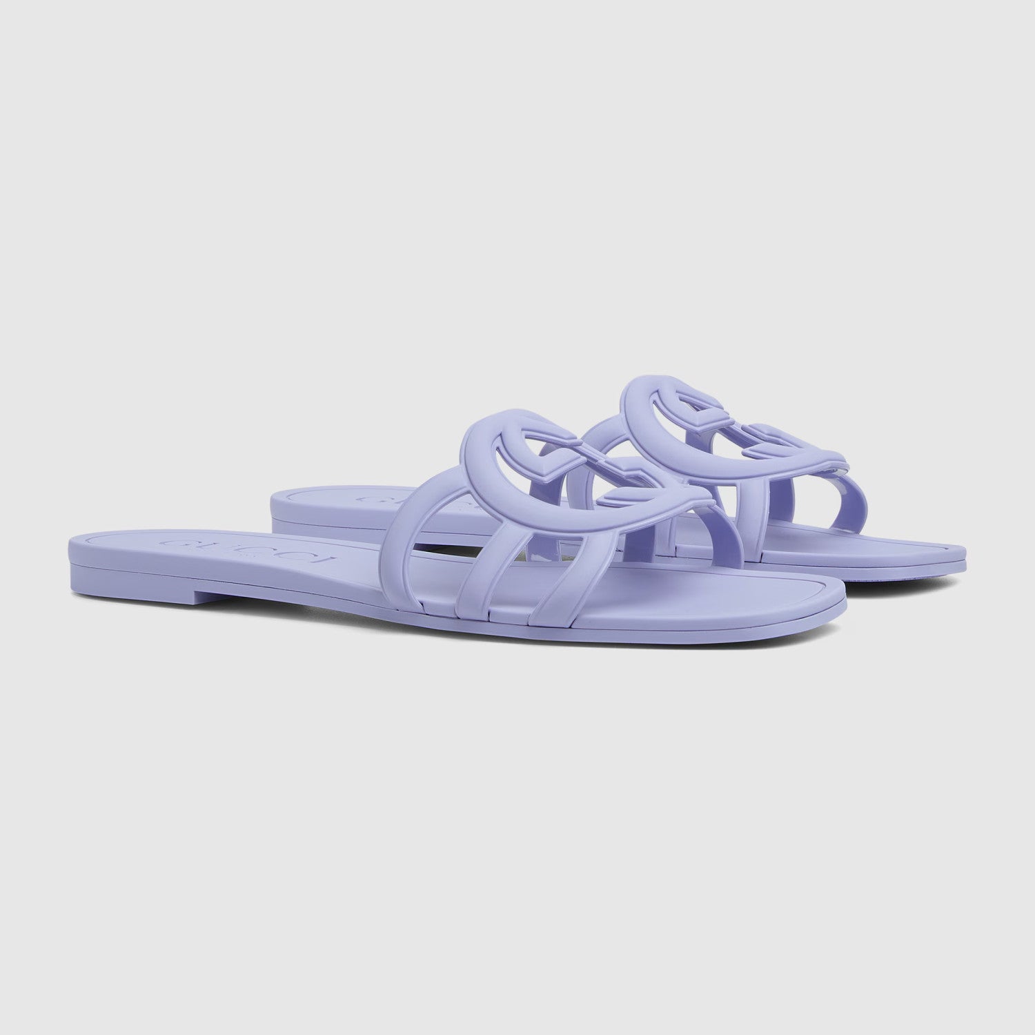 Gucci Women's Summer Double G Hollow out Square Head Flat Slippers Solid Color Casual Shoes #81341