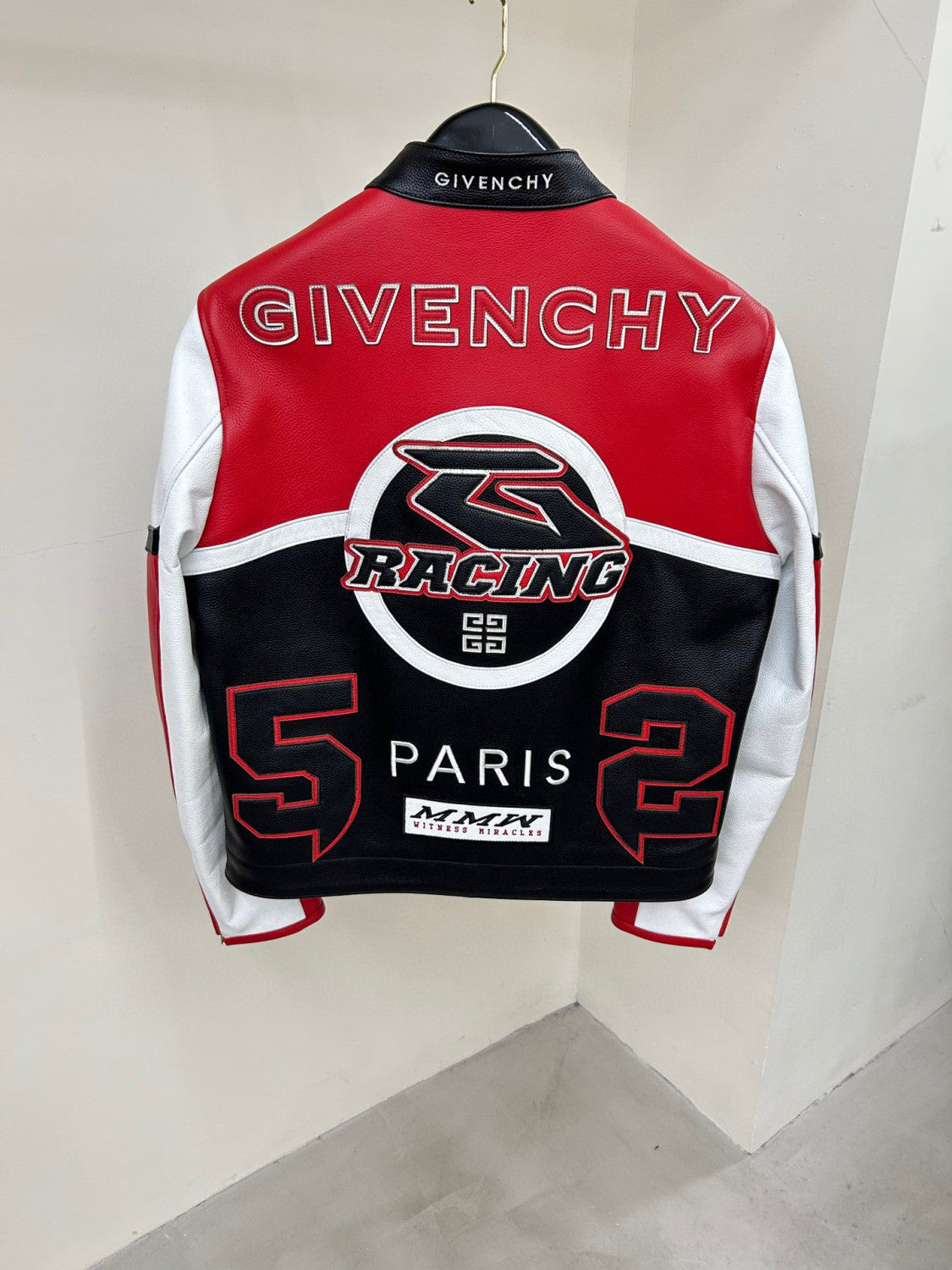 Givenchy Biker Leather Jacket Zip Up Coat #96276