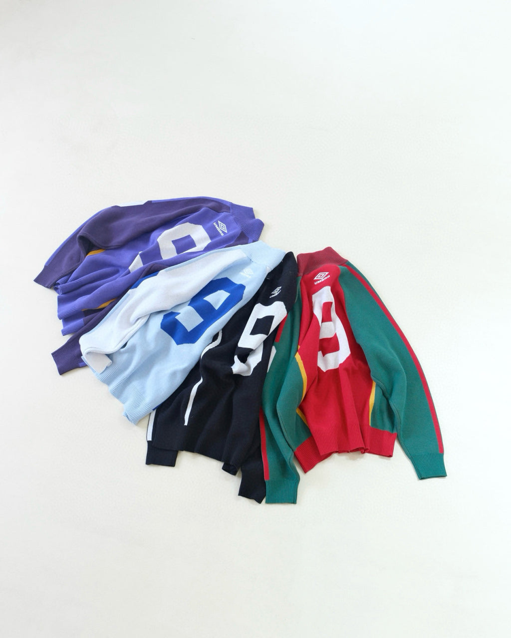 Supreme X UMBRO ZIP UP SWEATER Men's And Women's Spring And Summer Color-blocked Long-sleeved Knit Sweater With Embroidered Logo On The Chest Jacket And Casual Drawstring Shorts Set Suit #77888