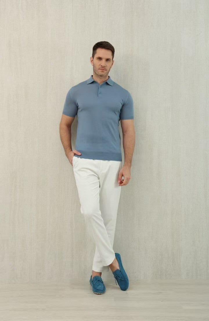 Loro Piana King's Gift® Men's Polo Shirt Spring Summer Fashion Casual Button Short Sleeve Top Knitted T-shirt Lapel Men's Clothes Ngvp #9957