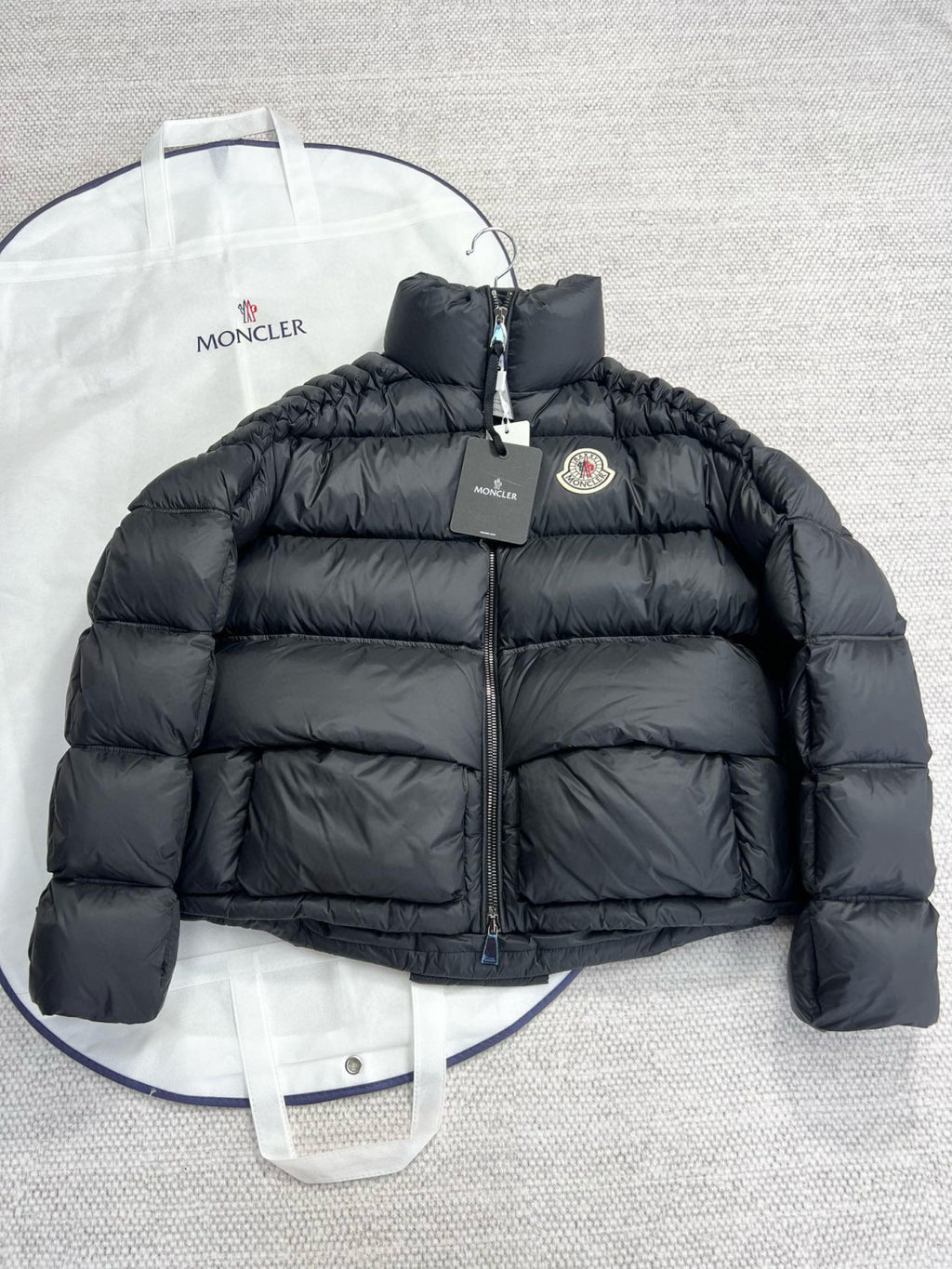Moncler Men's And Women's Models Winter Black Zip Dofa Short Puffer Down Jacket #97543