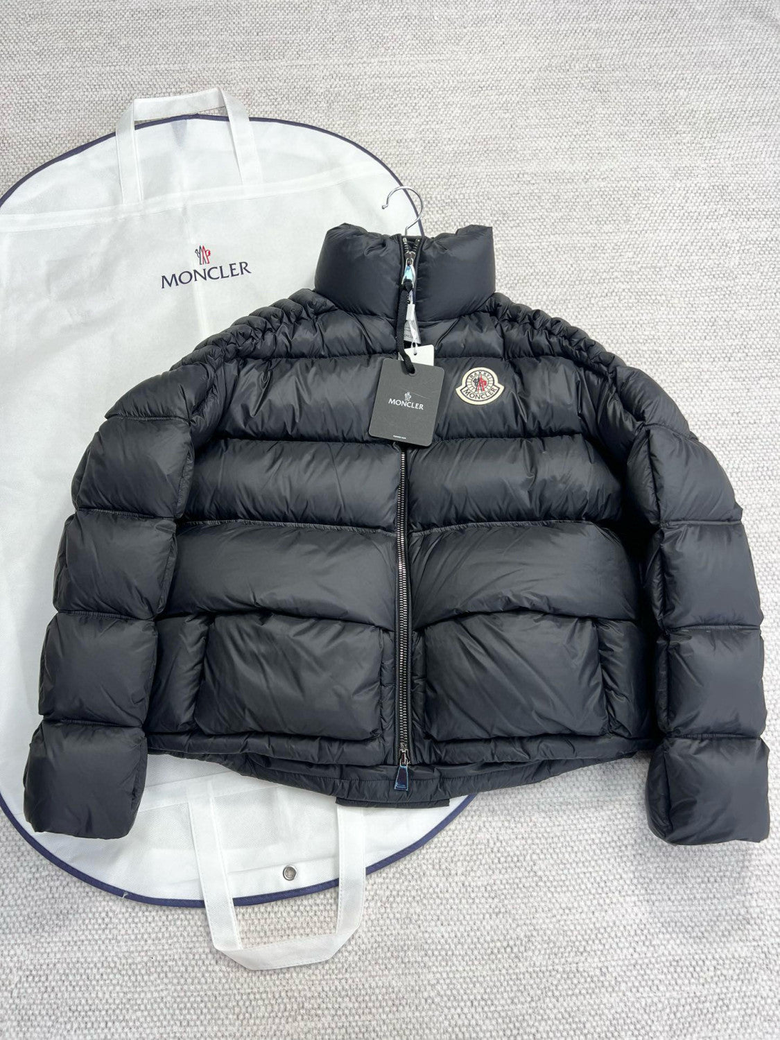 Moncler Men's And Women's Models Winter Black Zip Dofa Short Puffer Down Jacket #97543