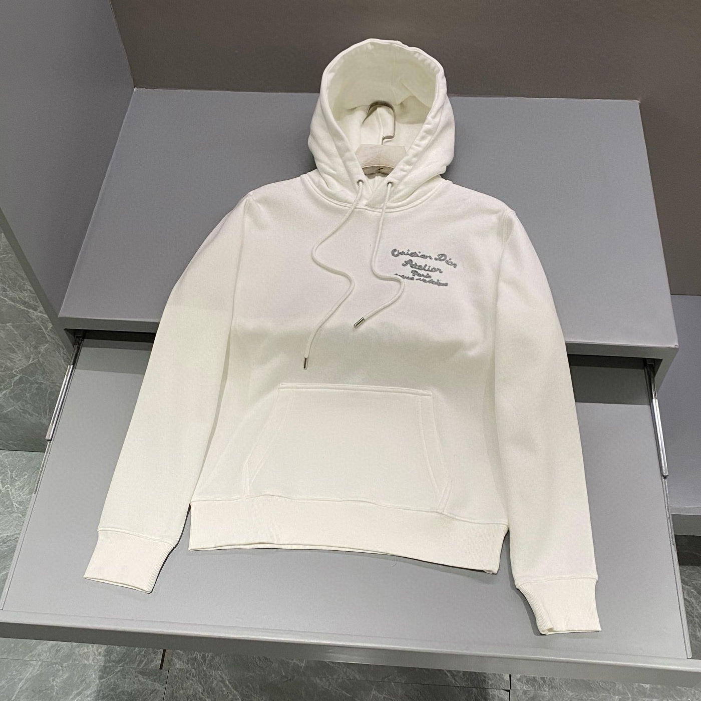 Dior Men's Autumn and Winter Solid Colour Embroidered Logo Pullover Thickened Hooded Sweatshirt #97852