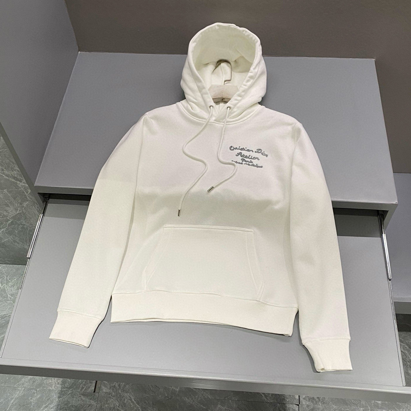 Dior Men's Autumn and Winter Solid Colour Embroidered Logo Pullover Thickened Hooded Sweatshirt #97852