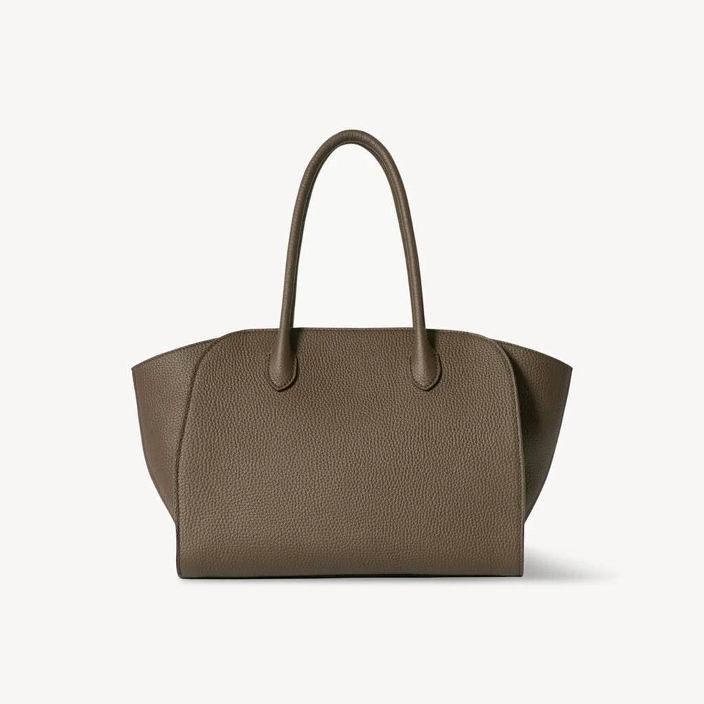 THE ROW Men's & Women's Marlo 12 Tote Bag Lychee-Patterned Shopping Tote Casual Solid-Color Plain-Weave Leather Handbag Bags W1802L72MUAS #81732