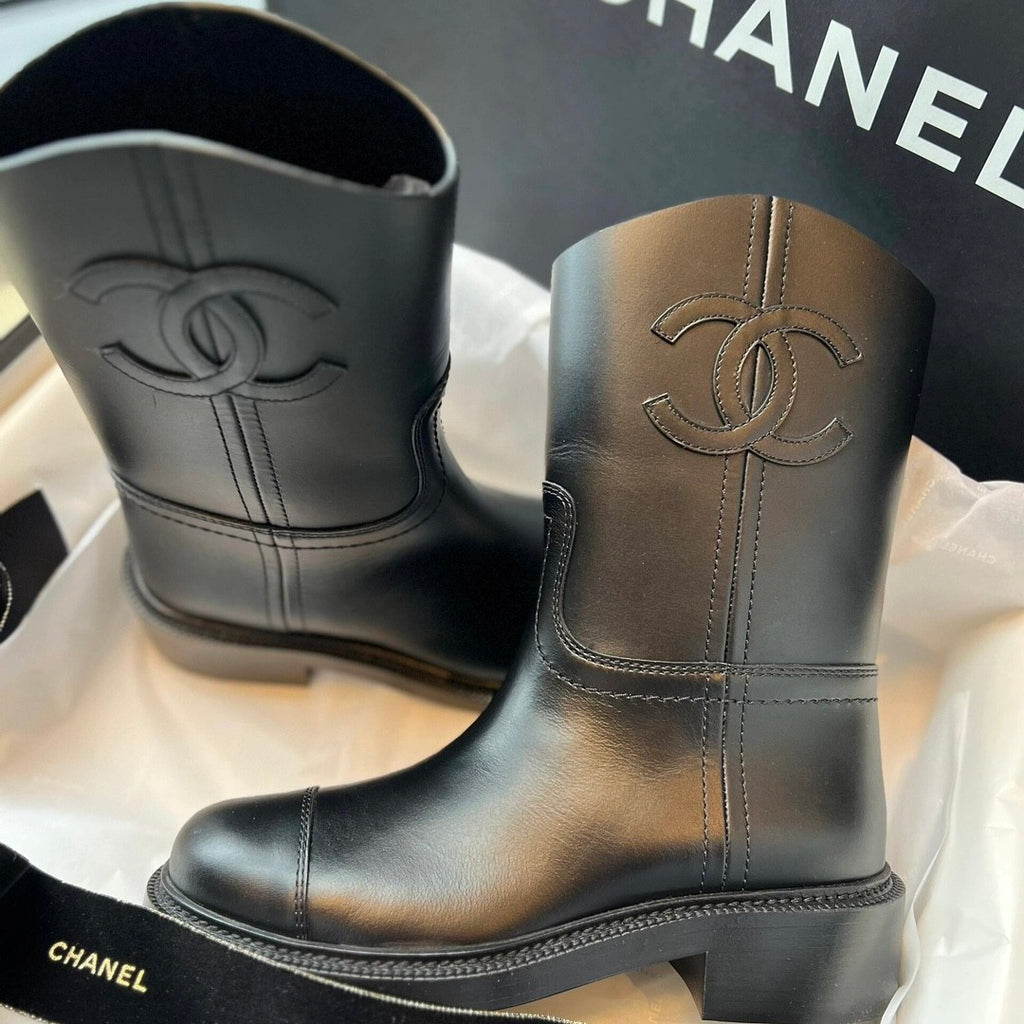 Chanel Women's Autumn/winter Fashion Casual Solid Color Round Toe Short Boots Shoes #78372