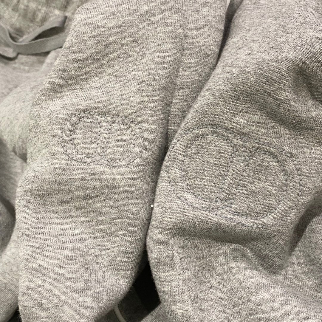 Dior Men's Spring and Autumn Solid Color Logo Embroidery Half Zipper Long Sleeve Sweatshirt Cotton Knit Sweatpants Pants Set Suit #74451