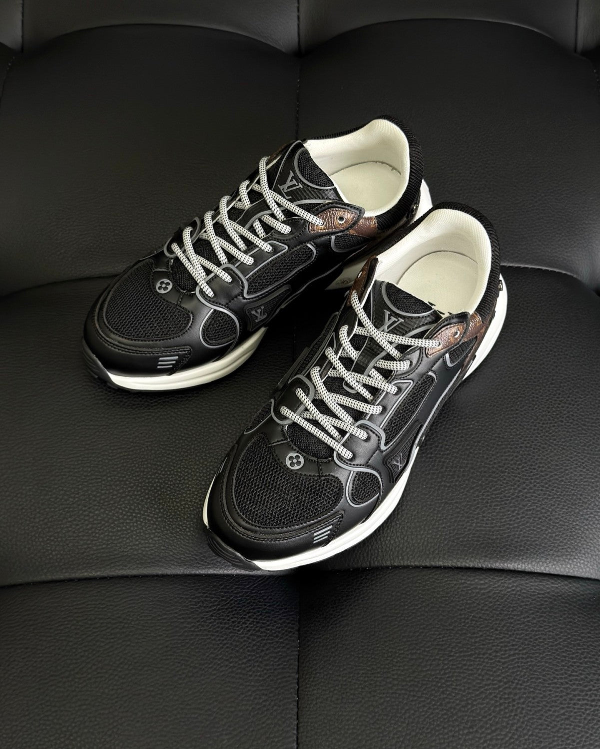 Louis Vuitton LV Olympia Men's And Women's Mesh Quilted Leather Low-top Lace-up Sneakers Shoes #76581
