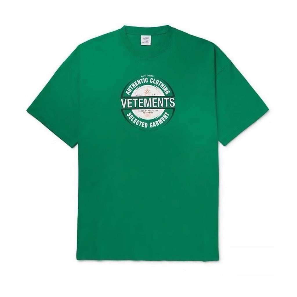 Vetements Men's Summer Logo Pattern Printing Casual Green Loose Round Neck Short Sleeve T-Shirt #71599