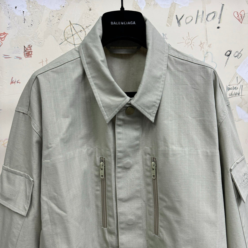 Balenciaga Men's Spring And Summer Solid Color Zipper Pocket Single Breasted Long Sleeve Shirt #75849