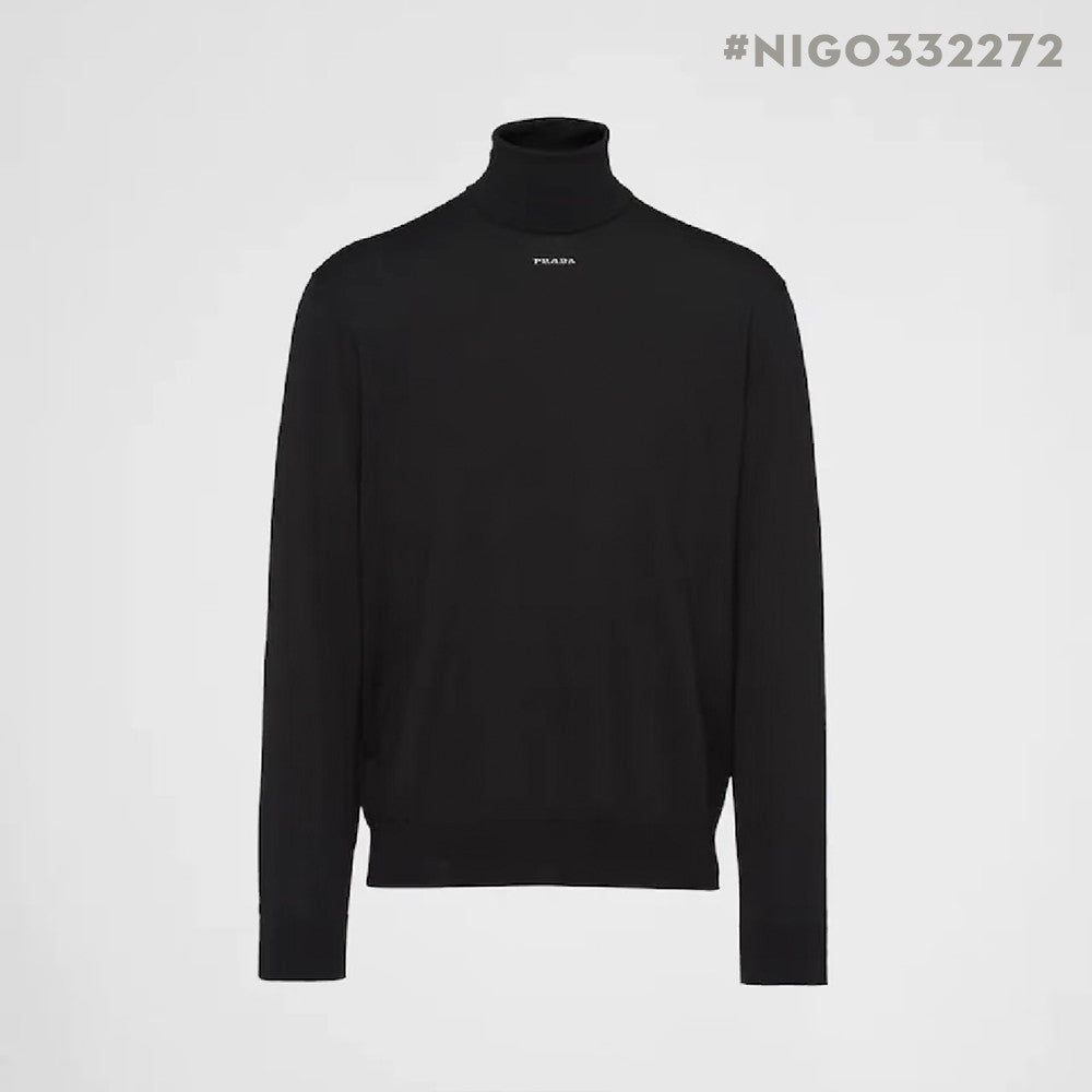 Prada Men's Wool Pullover Classic Turtleneck Sweater Spring Autumn Winter Solid Color Long Sleeve Cashmere Knit #332272