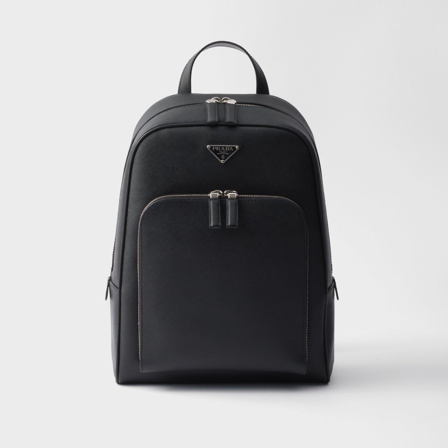 Prada Saffiano Classic Minimalist Business Backpack Printed Triangle Badge Adjustable Leather Shoulder Straps Two Way Zipper Closure Backpack  Bag Bags 2VZ102_9Z2_F0002_V_DOO #79175