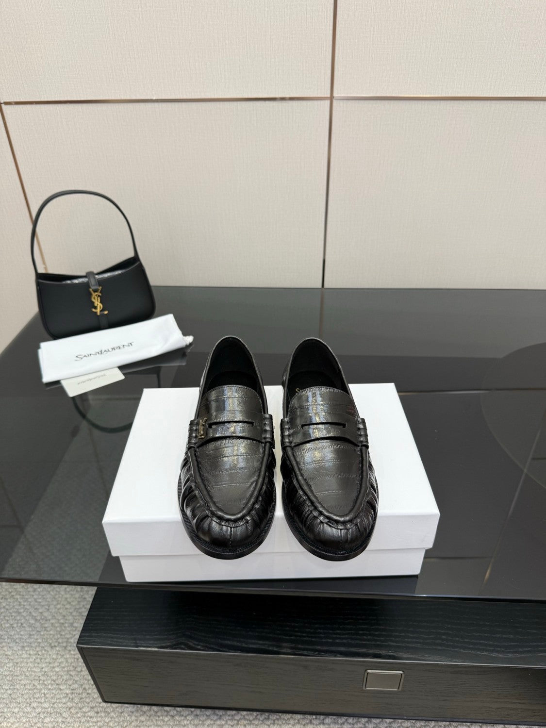Saint Laurent Women's Autumn/Winter Fashion Casual Sheepskin Suede Round Toe Slip On Flat Loafers Casual Shoes #78376